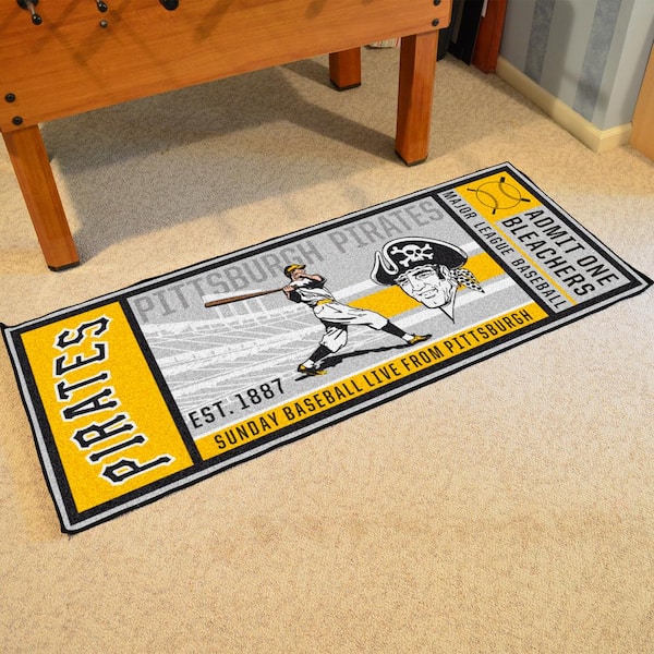 FANMATS MLB Pittsburgh Pirates Black 2 ft. x 2 ft. Round Area Rug