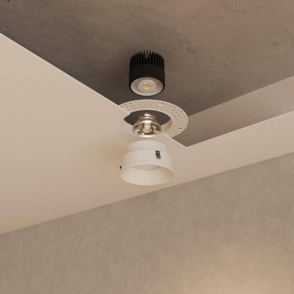 Inspira 3 in. White Round Trimless Integrated LED Canless Recessed Lighting Kit Selectable 5CCT 14W 1200LM ETL (1-Pack)