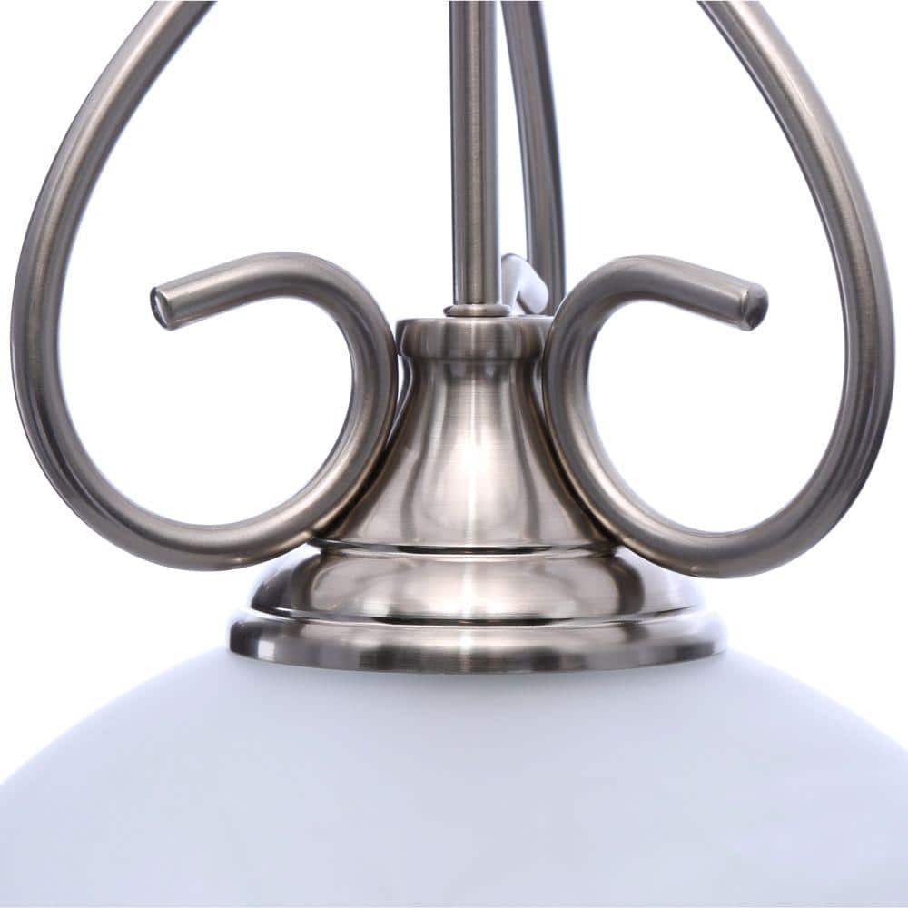 Brushed Nickel Alabaster Glass 18" Pendant Light