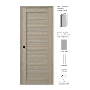 Alba DIY-Friendly 30 in. x 80 in. Right-hand 6 Lite Frosted Glass Shambor Composite Wood Single Prehung Interior Door