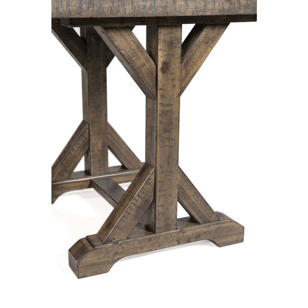 Rustic Trestle Base Rectangular Coffee Table in Walnut