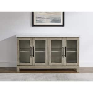 Carena White Marble Top 63 in. Sideboard with Light