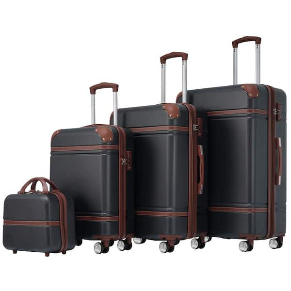 INNOBULE 4-piece hard shell suitcase set, suitcase and toiletry bag trolley case with TSA Lock (12/20/24/28 inches)