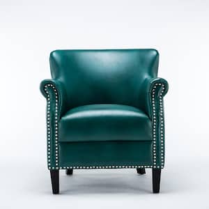 Holly Teal Faux Leather Club Chair