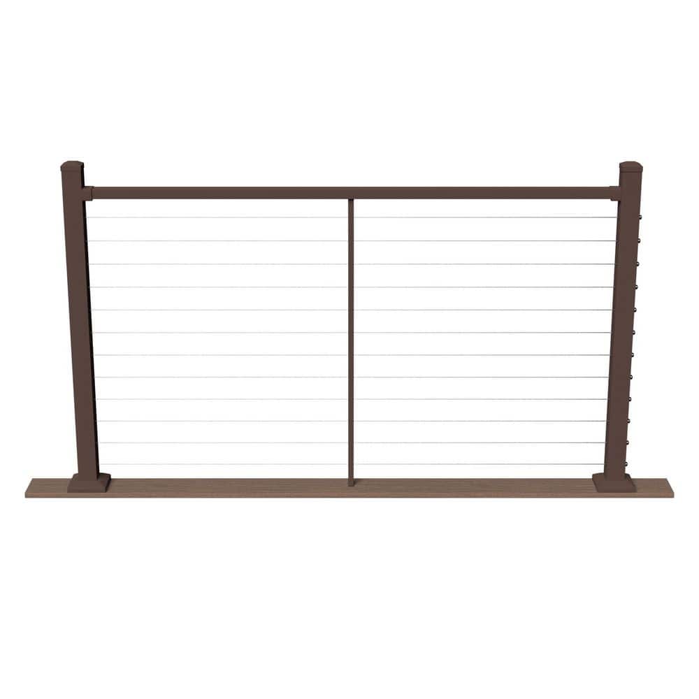 Cable Rail 2-1/2 in. x 2-1/2 in. x 44 in. Weathered Brown Aluminum Line Post for Cable Railing System price history on PriceWatchPro