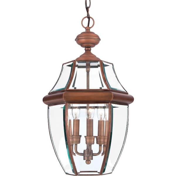 Home Decorators Collection Newbury 3-Light Aged Copper Outdoor Hanging Lantern