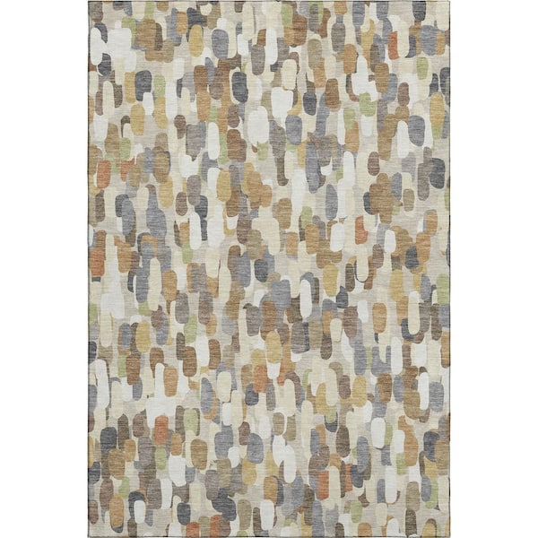 Mayfield Premium Machine Washable Abstract AMF2451 Beige 10 ft. x 14 ft. Area Rug