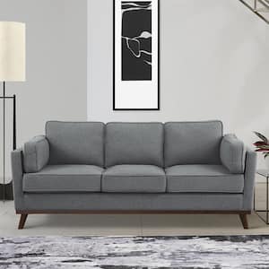 Harper & Bright Designs 88.5 in. W Square Arm 3-Seats Linen Sofa