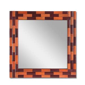 1.00 in. W x 23.50 in. H Blalock Indoor Leather Handcrafted Square Wall Mirror