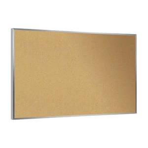 Natural Cork 18 in. x 24 in. Bulletin Board with Aluminum Frame, (1-Pack)