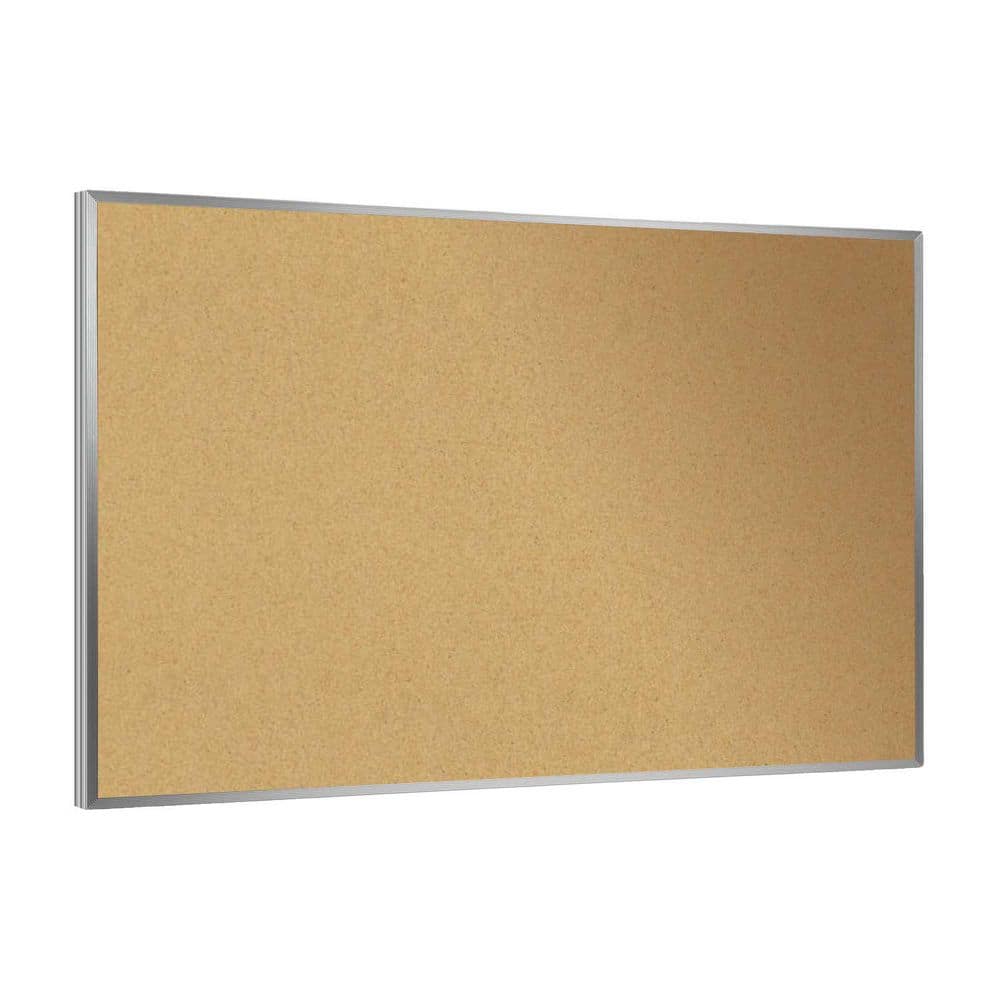 ghent Natural Cork 24 in. x 36 in. Bulletin Board with Aluminum Frame (1Pack) 13231 The Home