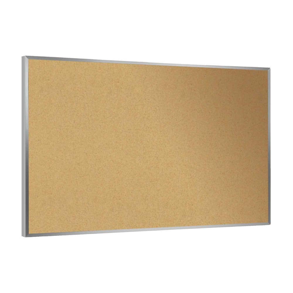 Ghent 3' x 4' Aluminum Frame Natural Cork Bulletin Board (1334-1)