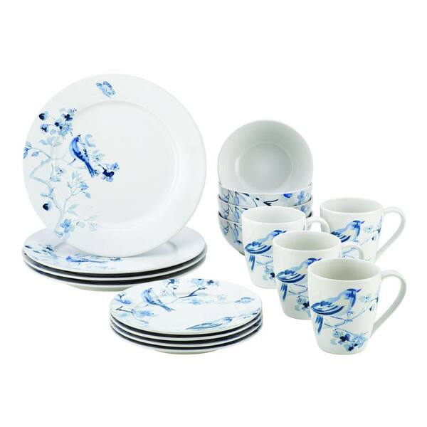Paula Deen Dinnerware Indigo Blossom 10 in. Stoneware Round Serving Bowl with Print