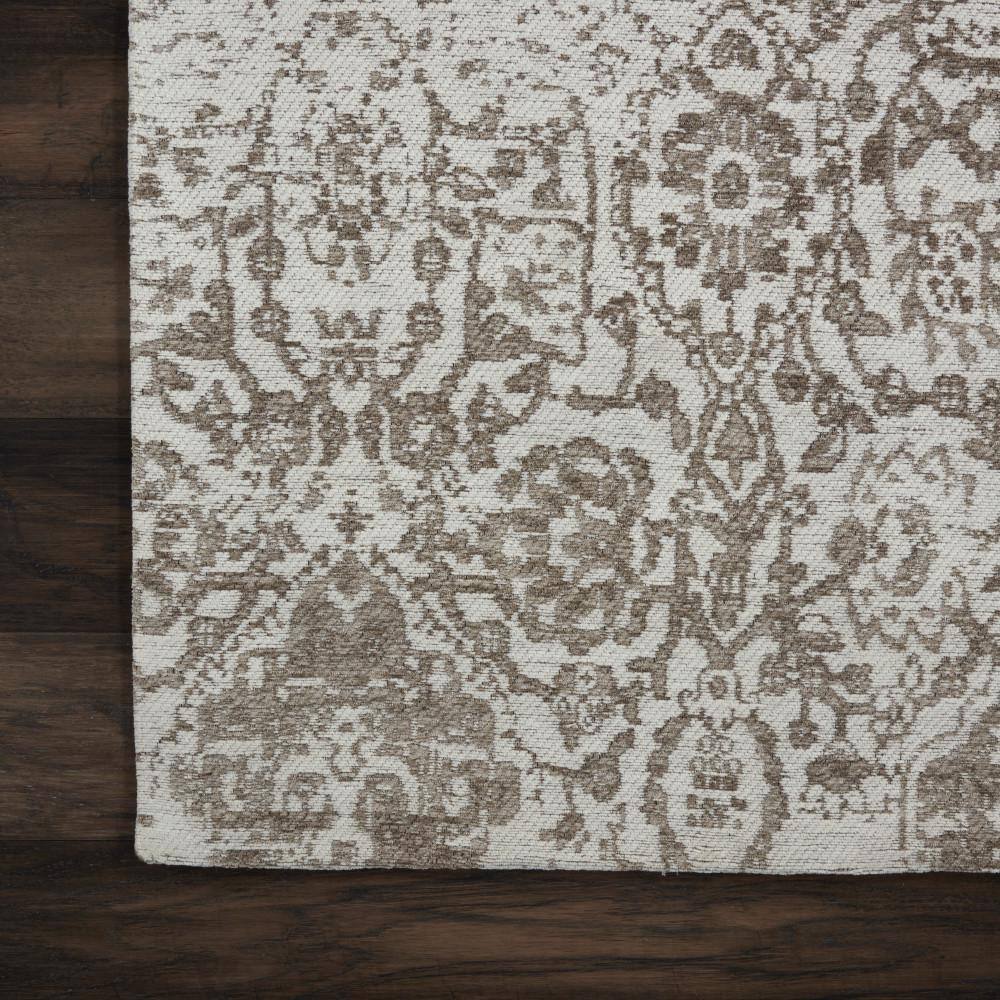 Ivory Medallion Flat Woven Reversible Runner Rug