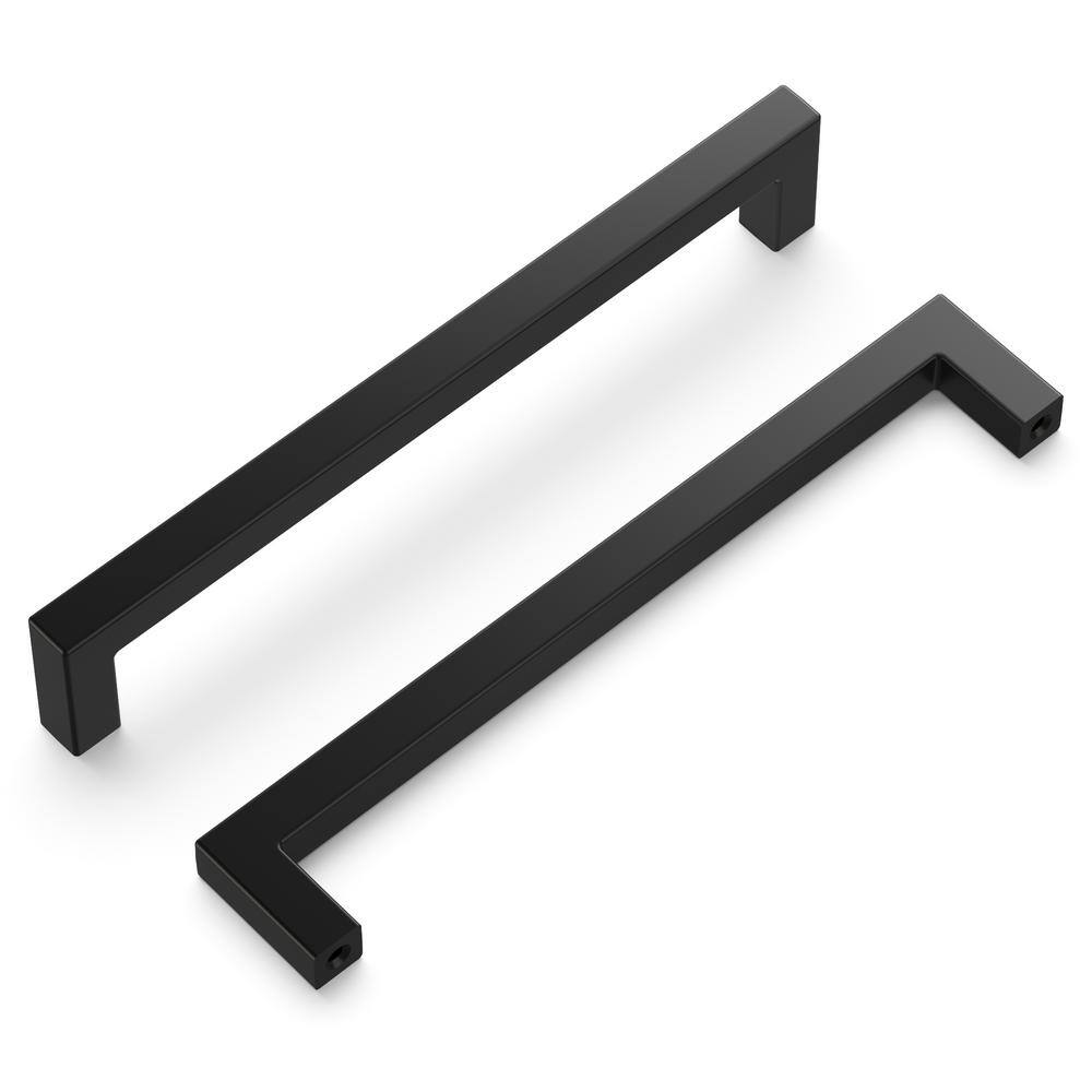 Matte Black Modern Kitchen Cabinet Handles with Mounting Hardware, 6-5/16"