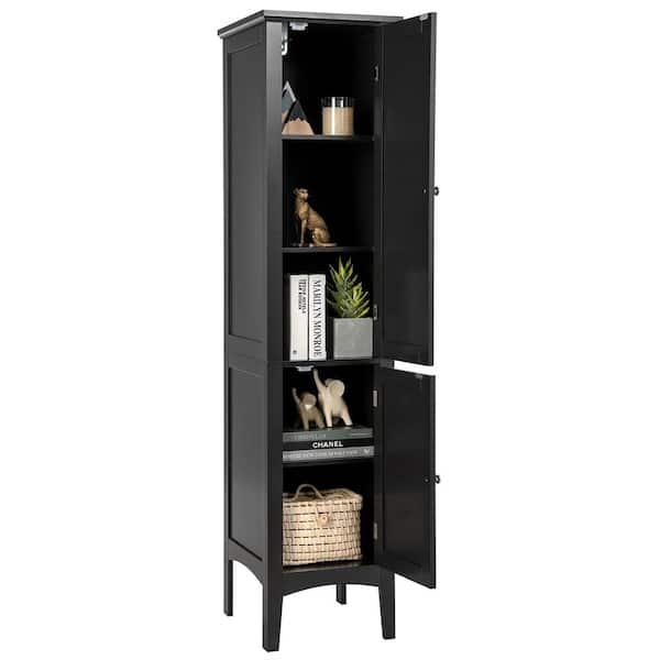 HOUSEHOLD ESSENTIALS Victoria 8-Drawer Storage Tower, Narrow, Black Oak  8408-1 - The Home Depot