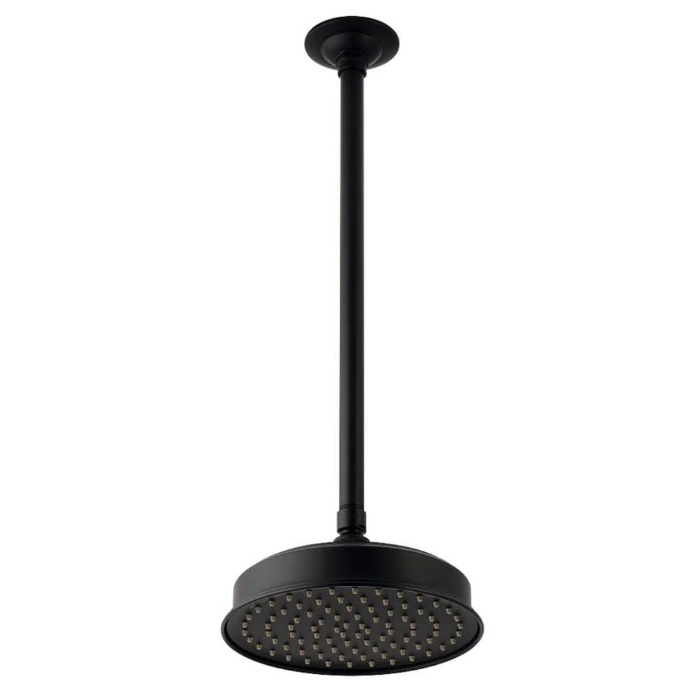 Trimscape 1-Spray Patterns 8 in. Ceiling Mount Rain Spray Fixed Shower Head with Shower Arm & Flange in Matte Black price history on PriceWatchPro