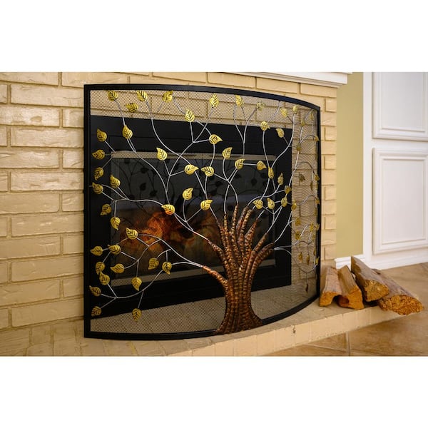 Fire Beauty Fireplace Screen Decorative Mesh Geometric Fire Spark Guard  Gate Cover for Home