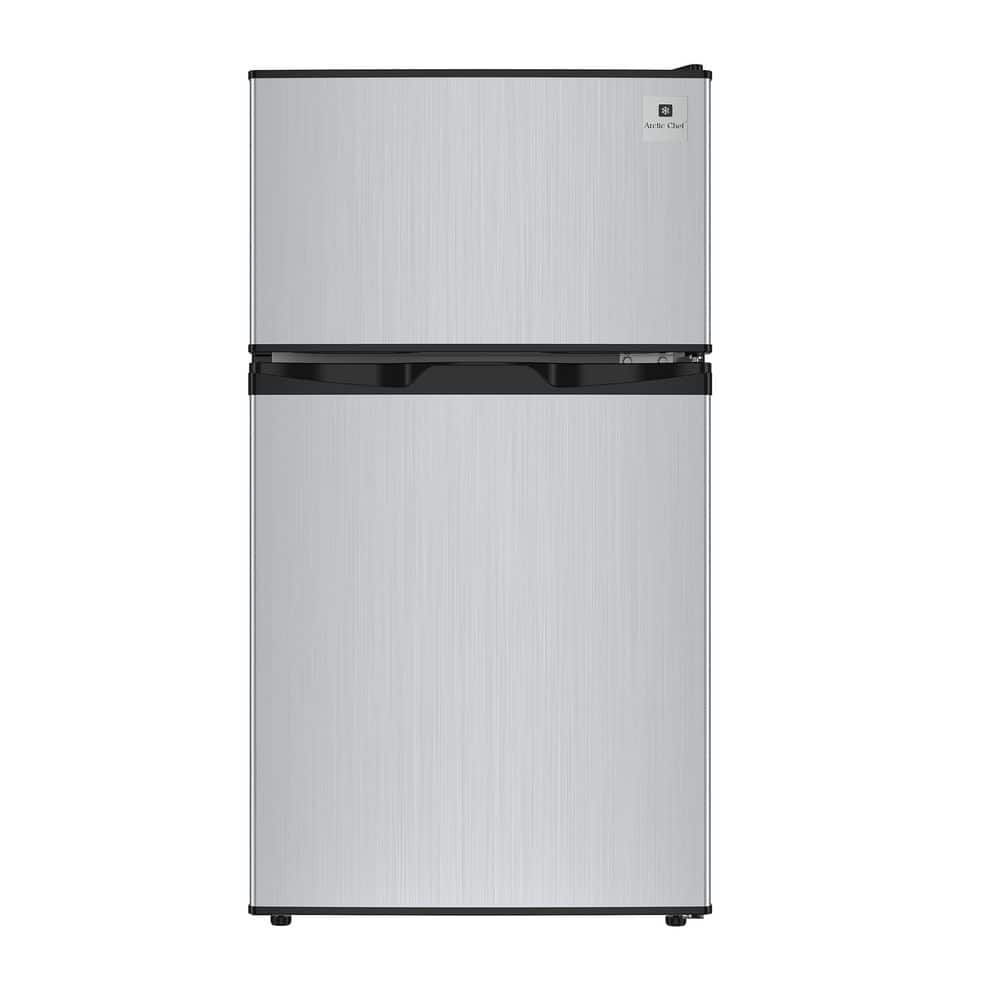 17.83 in. 3.2 cu. ft. 2-Door Mini Refrigerator in Stainless Steel