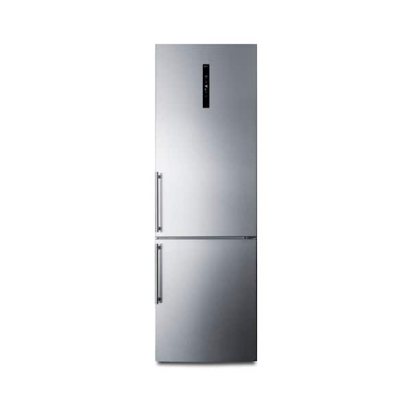 Summit Appliance 24 in. 10.6 cu. ft. Bottom Freezer Refrigerator in Stainless Steel Counter Depth