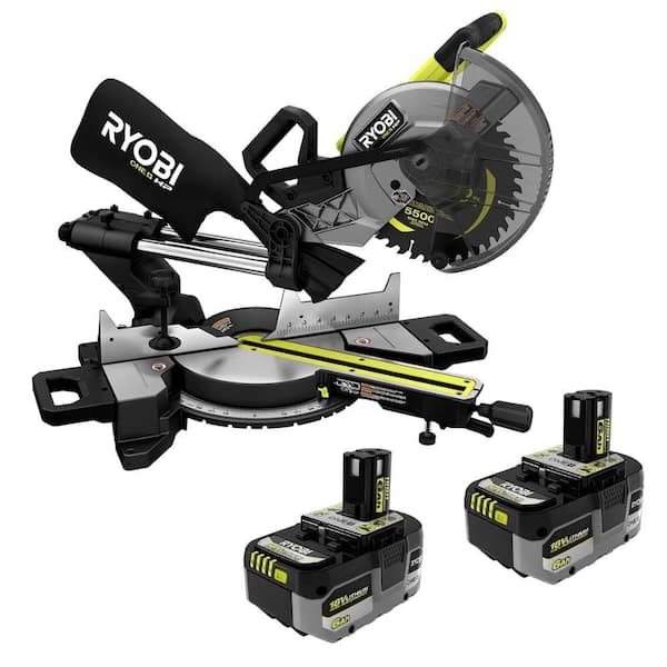 ONE+ HP 18V Brushless Cordless 10 in. Sliding Compound Miter Saw with ONE+ HP 18V HIGH PERFORMANCE 6.0 Ah Batt. (2-Pack)