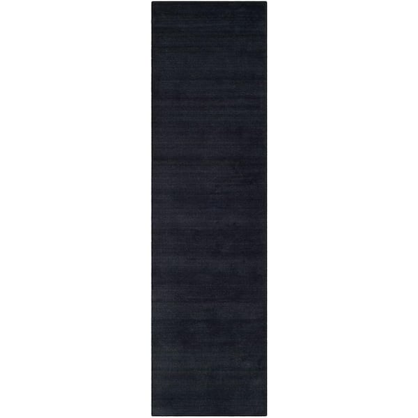 SAFAVIEH Himalaya Black 2 ft. x 10 ft. Solid Runner Rug