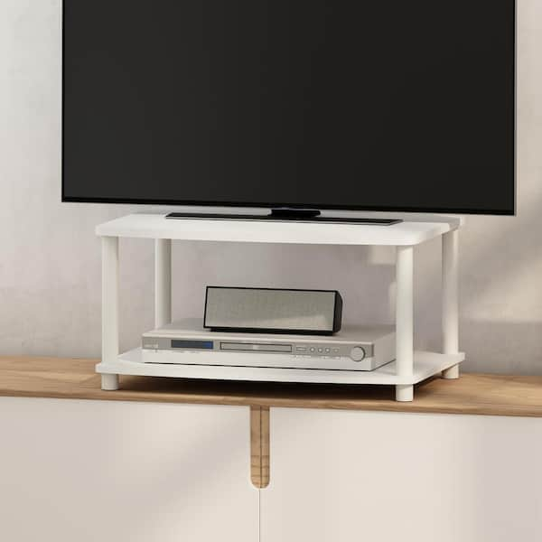 Furinno 32 in. Turn-N-Tube White/White TV Stand Entertainment Center ...