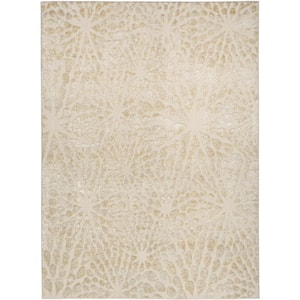 Ambiance Ivory Gold 4 ft. x 6 ft. Abstract Contemporary Area Rug