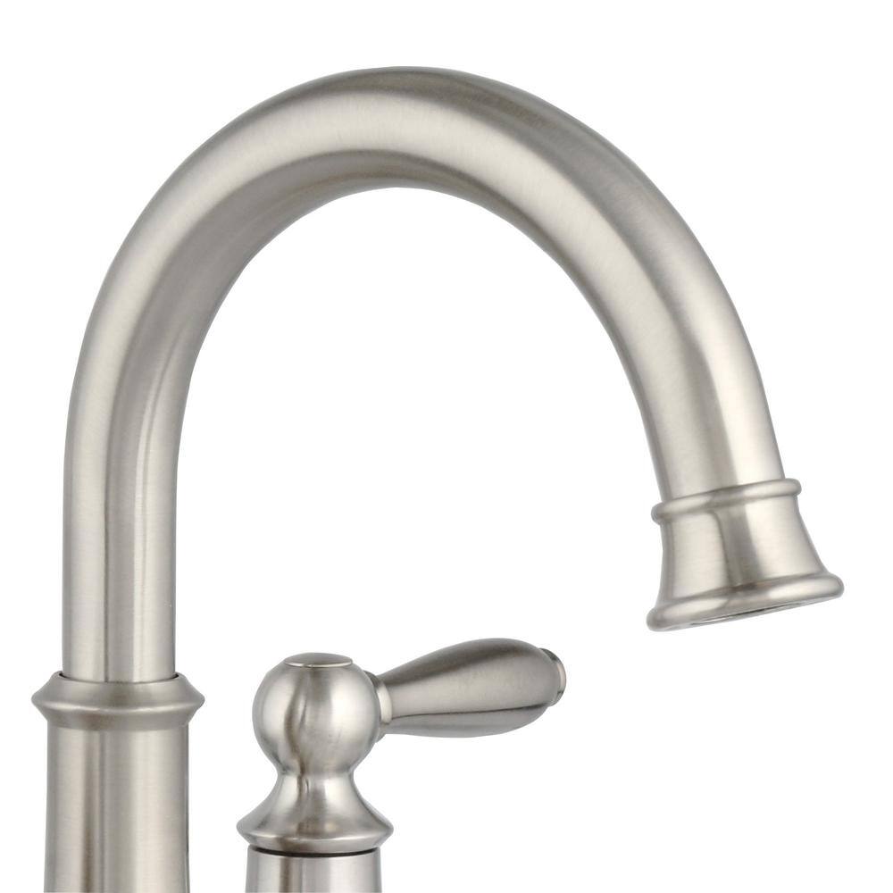 Brushed Nickel Double Handle High Arc Bathroom Faucet