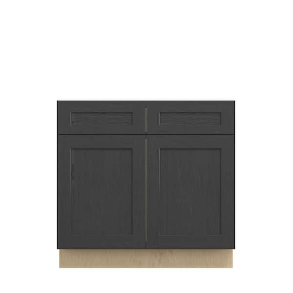 Unbranded Jamestown Recessed 36 in. W x 34.5 in. H x 24 in. D in Espresso Plywood Assembled Sink Base Cabinet