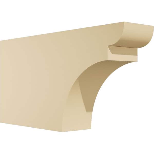 Ekena Millwork 4 in. W x 10 in. H x 20 in. L Standard Yorktown Signature Urethane Outlooker Rafter Tail, Primed Tan