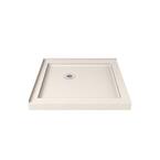 SlimLine 36 in. x 36 in. Double Threshold Shower Base in Biscuit