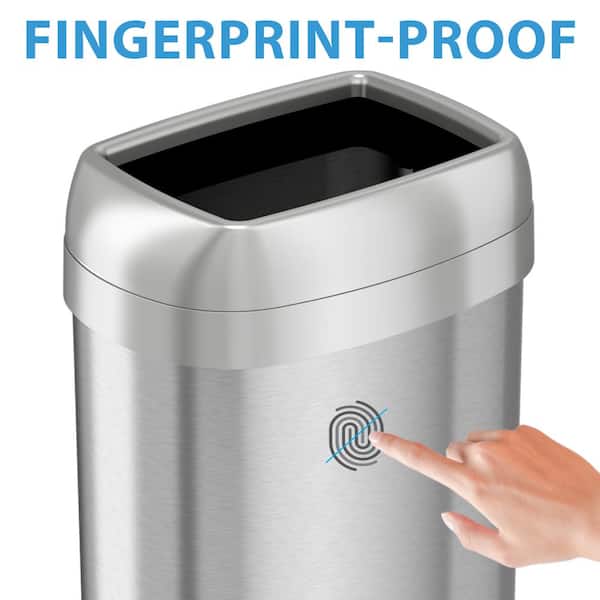 iTouchless Rolling Sensor Kitchen Trash Can & Recycle Bin with Wheels 16  Gallon Silver Stainless Steel