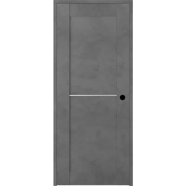 Belldinni Vona 32 in. x 80 in. Left-Handed Solid Core Dark Urban Prefinished Textured Wood Single Prehung Interior Door