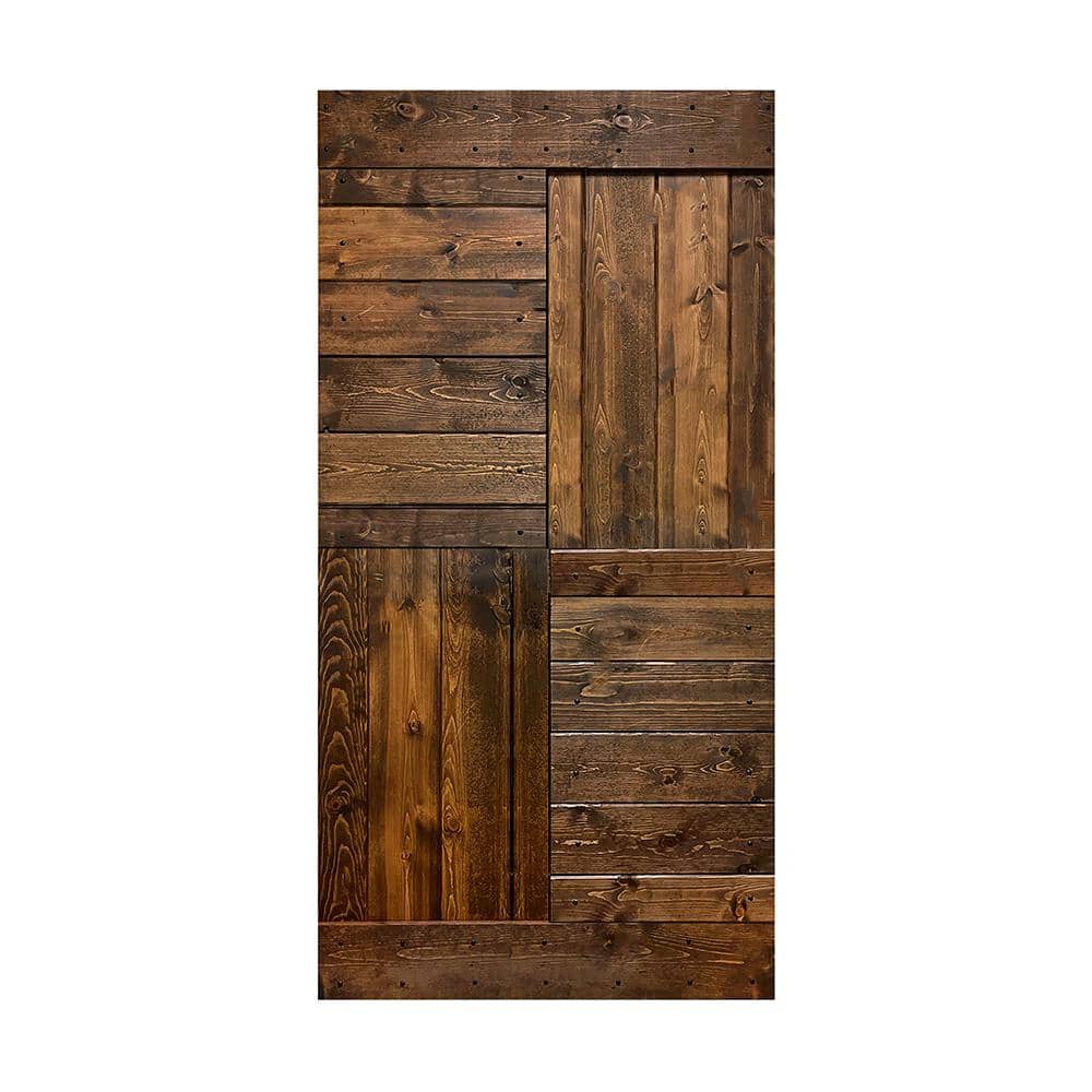 Dark Walnut Solid Wood 42" x 84" Designer Barn Door Slab