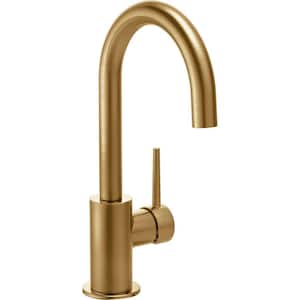 Contemporary Single-Handle Bar Faucet in Champagne Bronze
