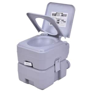 5 Gal. Outdoor Indoor Gray Portable Flush Toilet