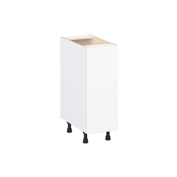 Timberline 12 in. W x 24 in. D x 34.5 in. H Assembled Slab Full Height Door Base Kitchen Cabinet in Bright White