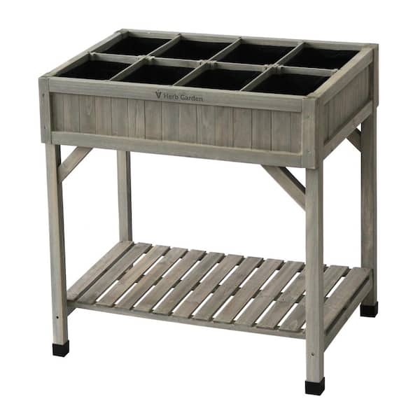 VegTrug 8-Pocket Gray Herb Garden