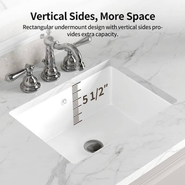 DEERVALLEY 18.31 in. x 13.58 in. Rectangular Undermount Bathroom