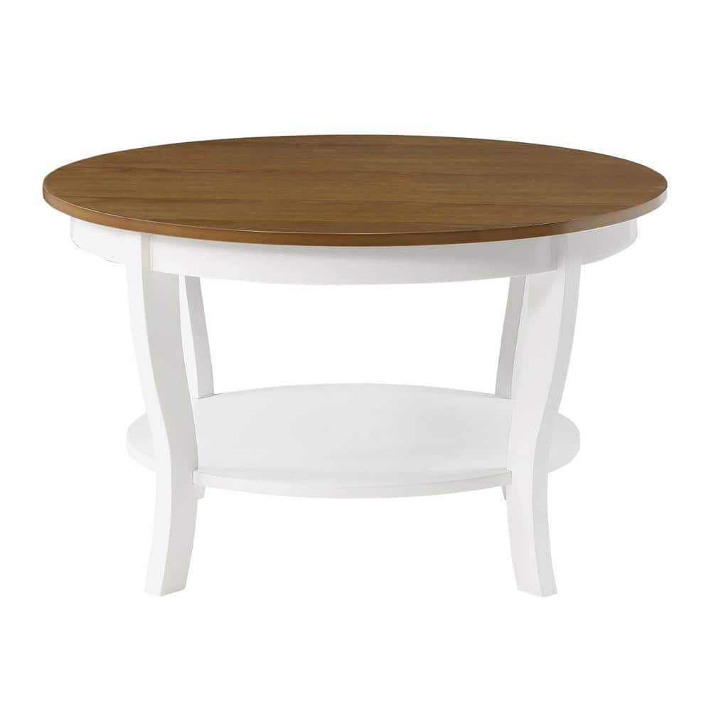 American Heritage Beige Round Wood Coffee Table