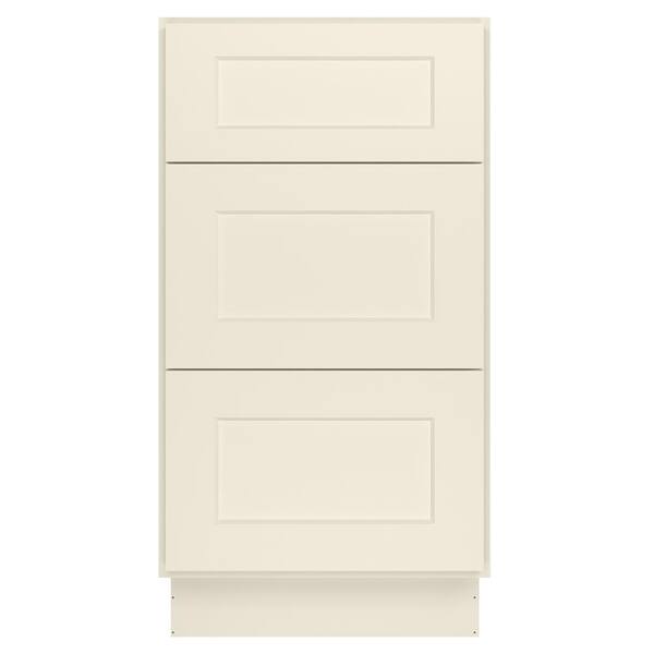 HOMEIBRO 18 in. W x 24 in. D x 34.5 in. H in Antique White Plywood Ready to Assemble Drawer Base Kitchen Cabinet with 3-Drawers