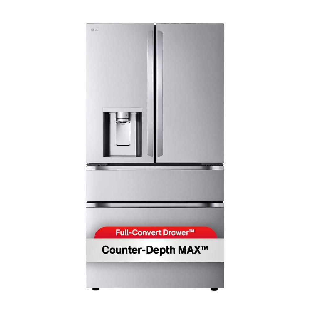 26 cu. ft. SMART Counter Depth MAX French Door Refrigerator with Full Convert Drawer in PrintProof Stainless