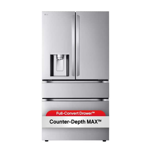 26 cu. ft. SMART Counter Depth MAX French Door Refrigerator with Full Convert Drawer in PrintProof Stainless