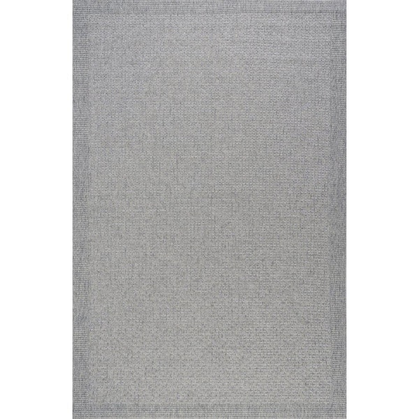 Tayse Rugs Serenity Solid Gray 8 ft. x 10 ft. Indoor/Outdoor Area Rug