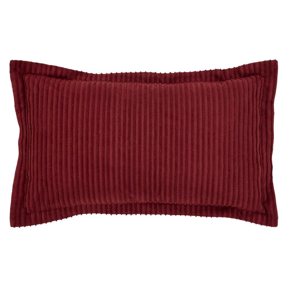 Burgundy Cotton Chenille Tufted King Pillow Sham