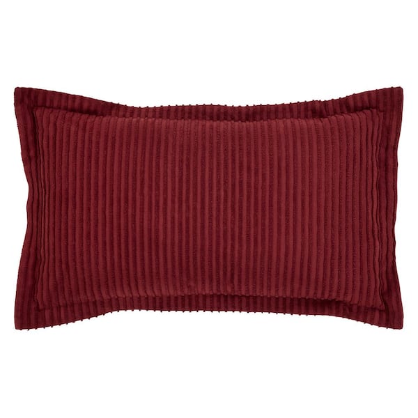 Better Trends Julian Collection in Solid Stripes Design Burgundy King 100% Cotton Tufted Chenille Sham