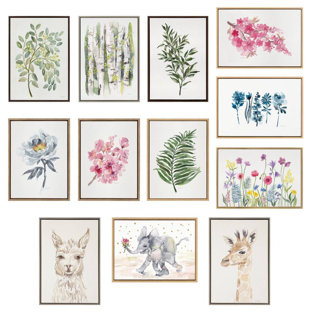 Patricia Shaw 22"x22" Natural Floral and Fern Canvas Print