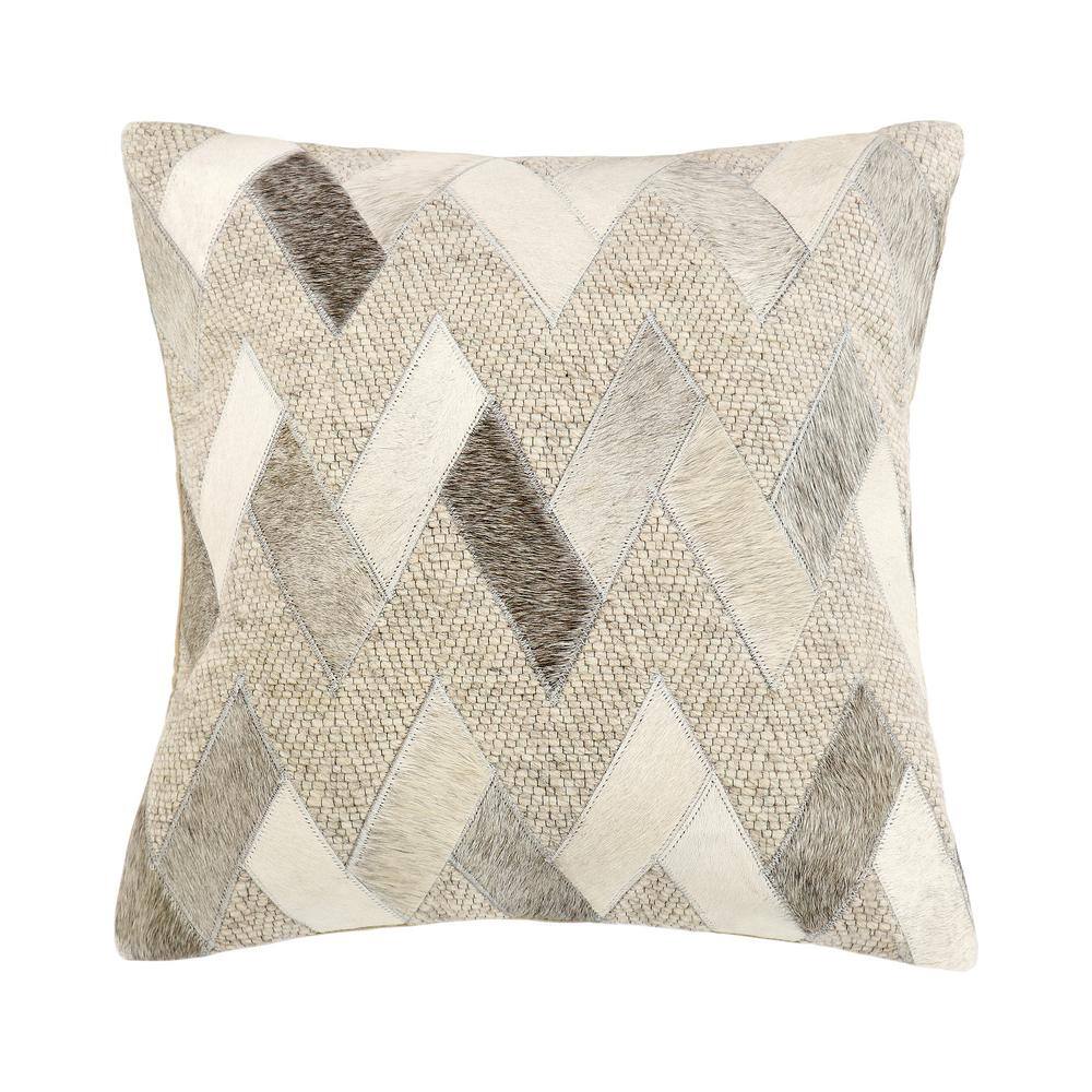 Pasargad Home Galaxy Geometric 18 in. x 18 in. Cowhide Pillow PTCN-409 ...