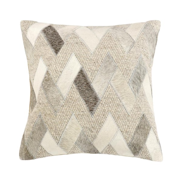 Pasargad Home Galaxy Geometric 18 in. x 18 in. Cowhide Pillow